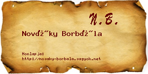 Nováky Borbála névjegykártya